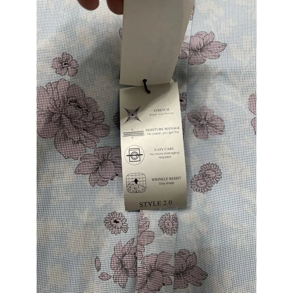 NWT Vince Camuto Men’s Floral Short Sleeve Button Down Shirt Sz L Style 2.0